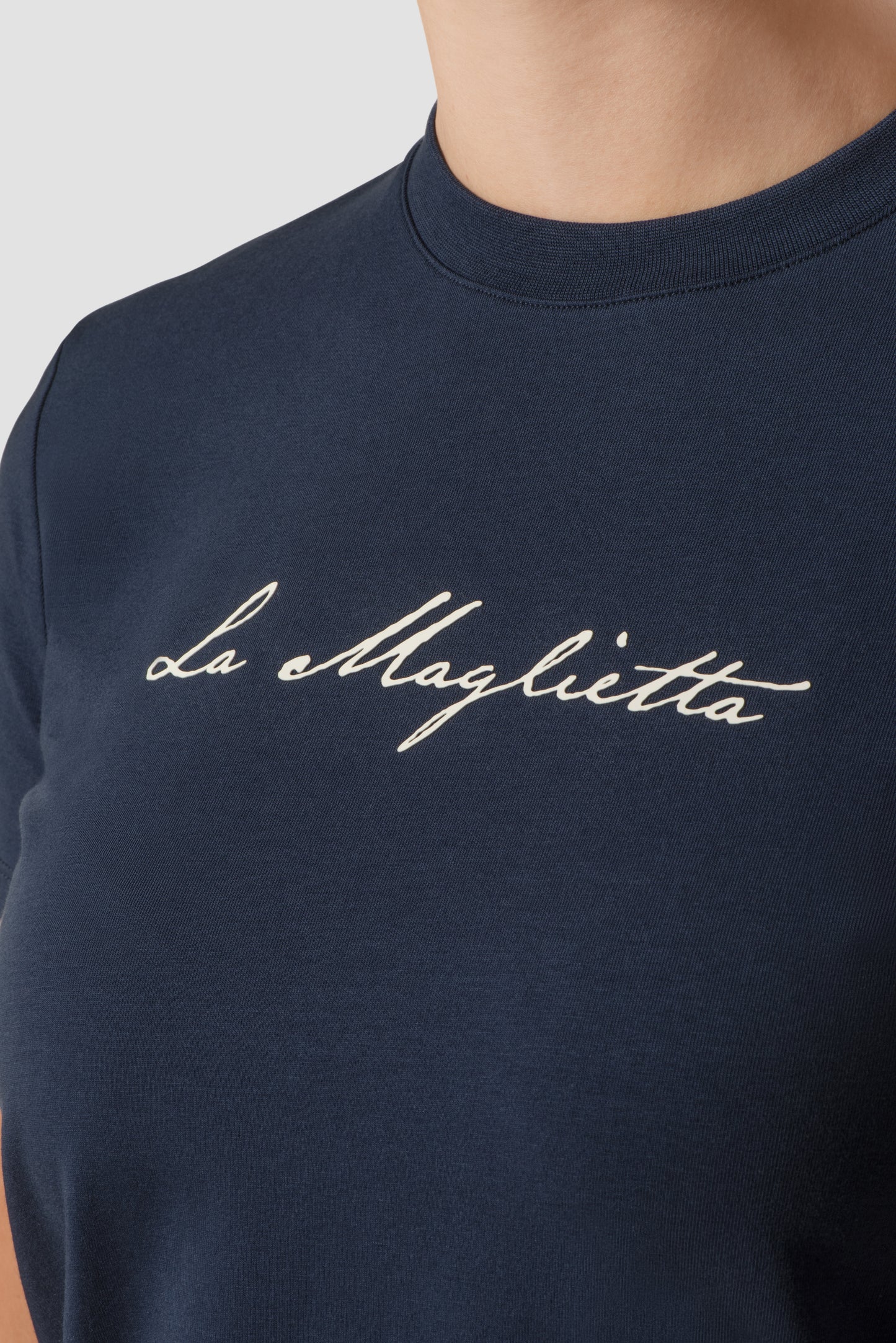 T-Shirt blau Damen Logo gross