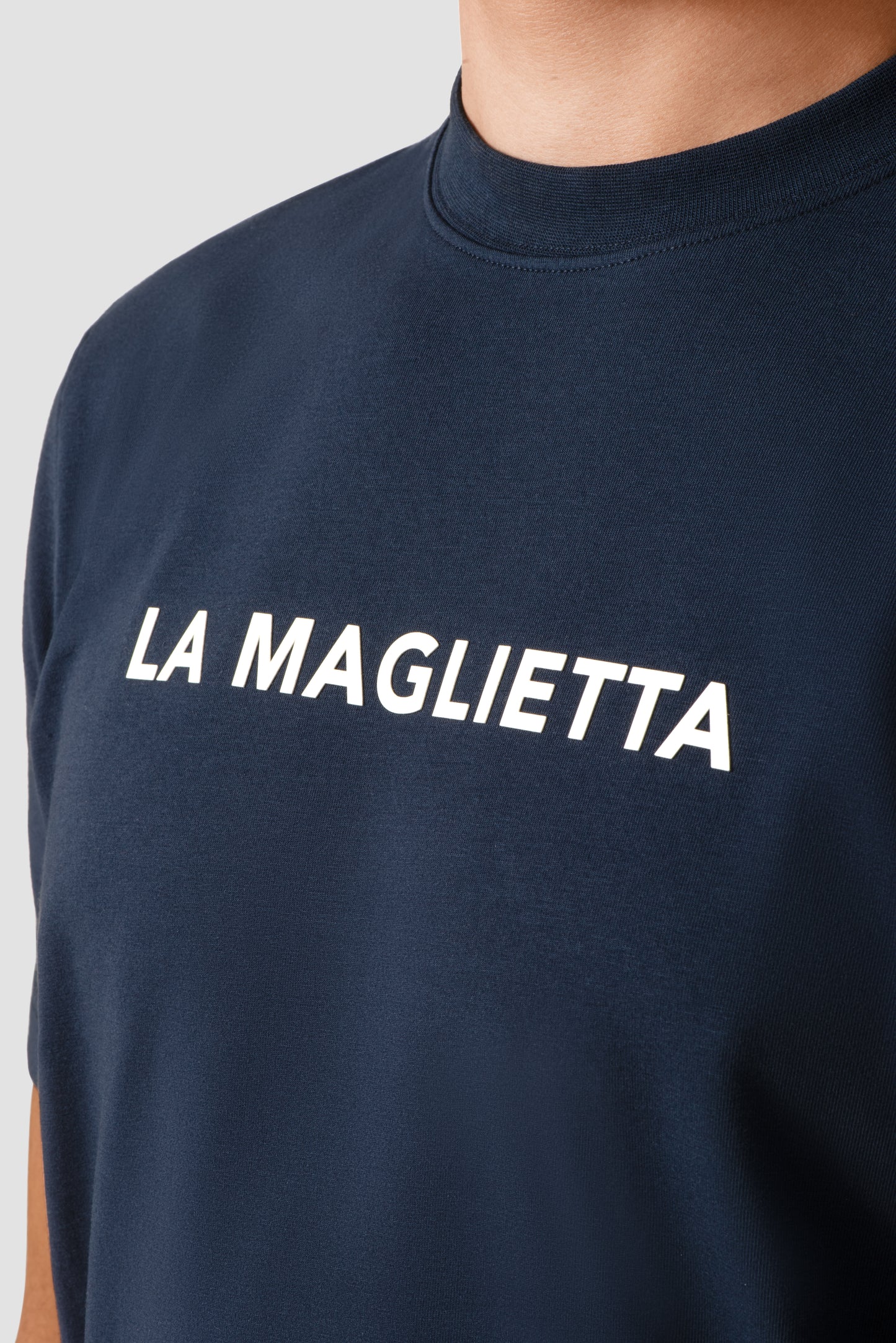 T-shirt blue men's logo large SLIM FIT