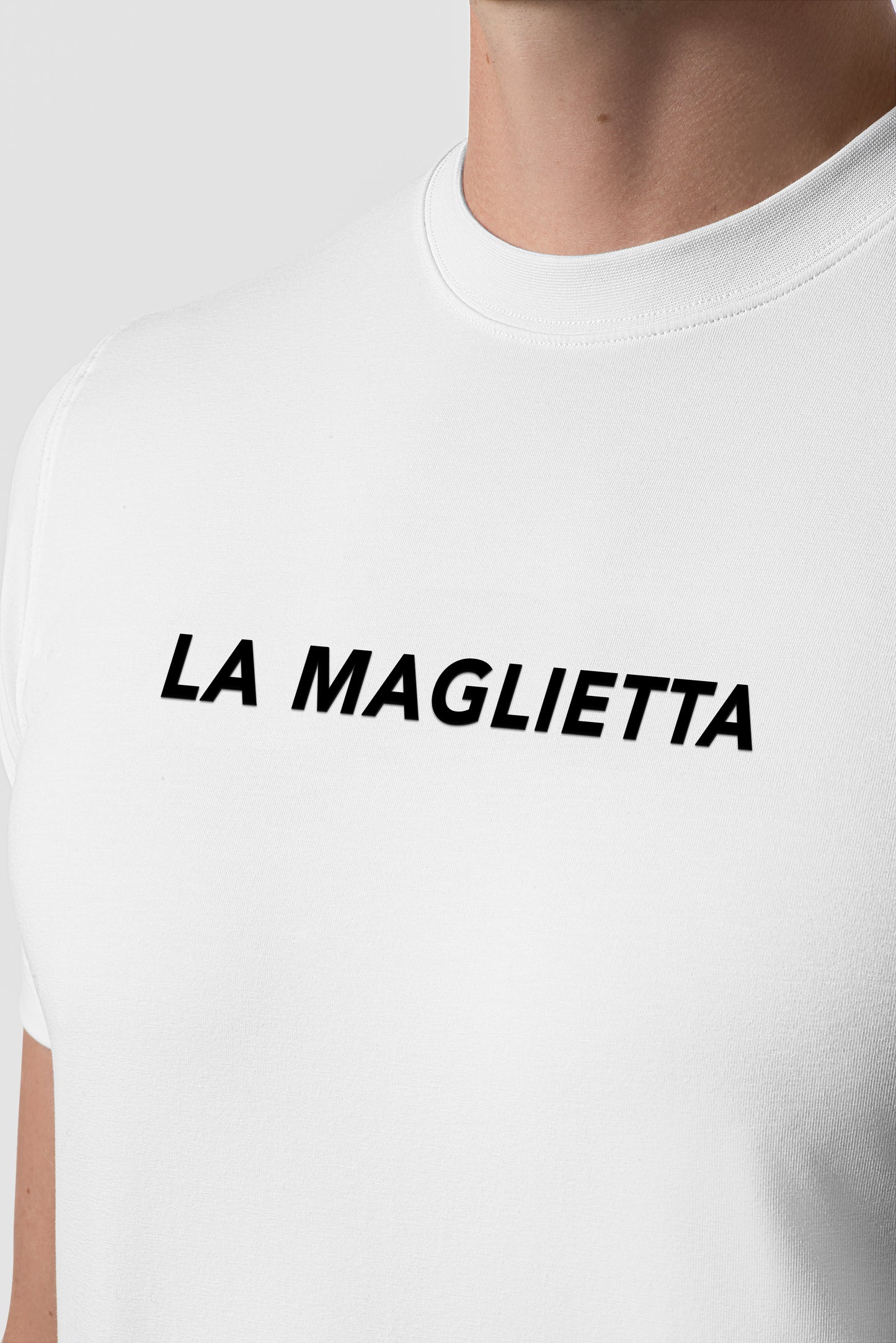 T-shirt white men's logo large SLIM FIT