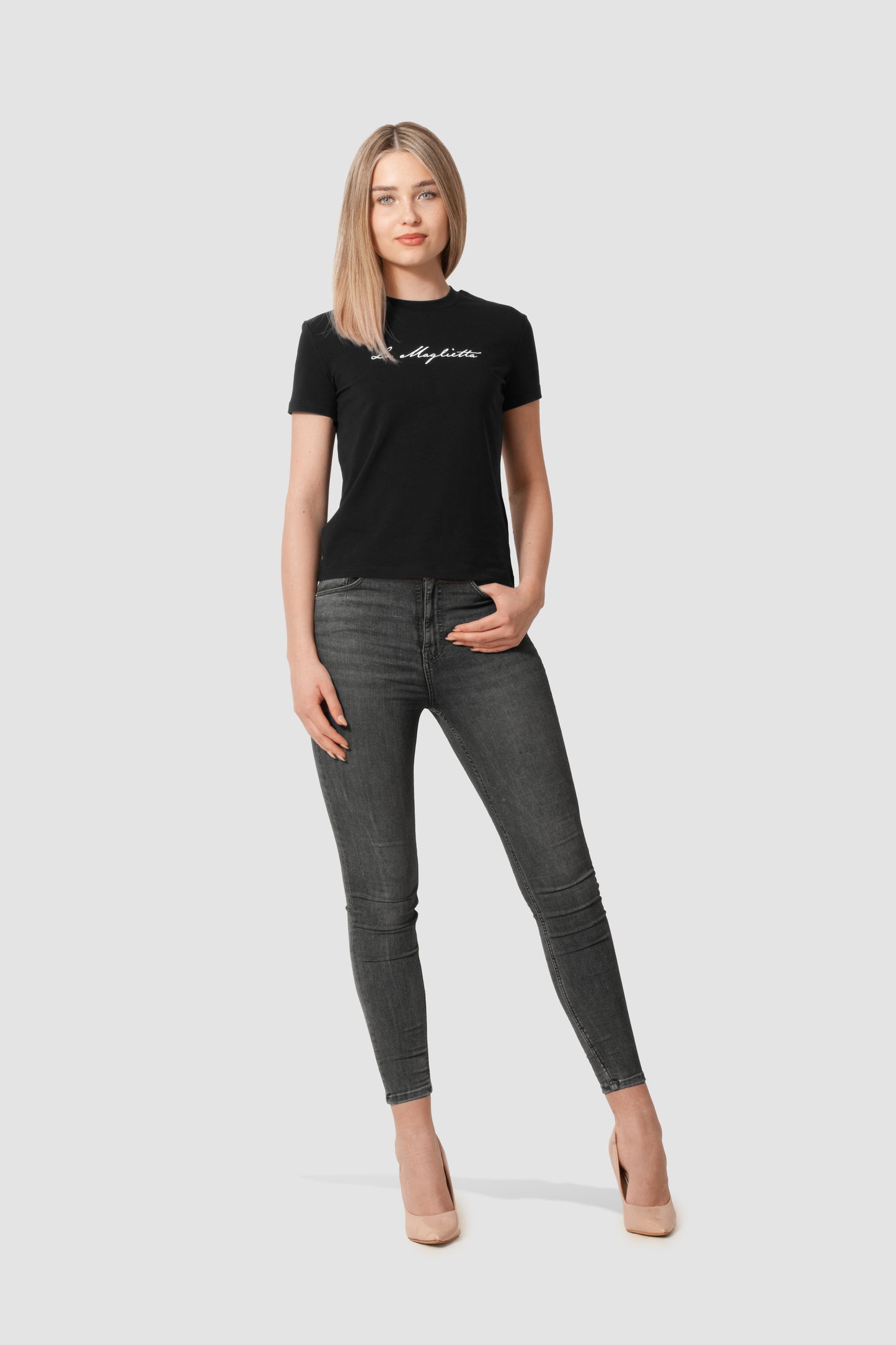 T-shirt black women's logo large