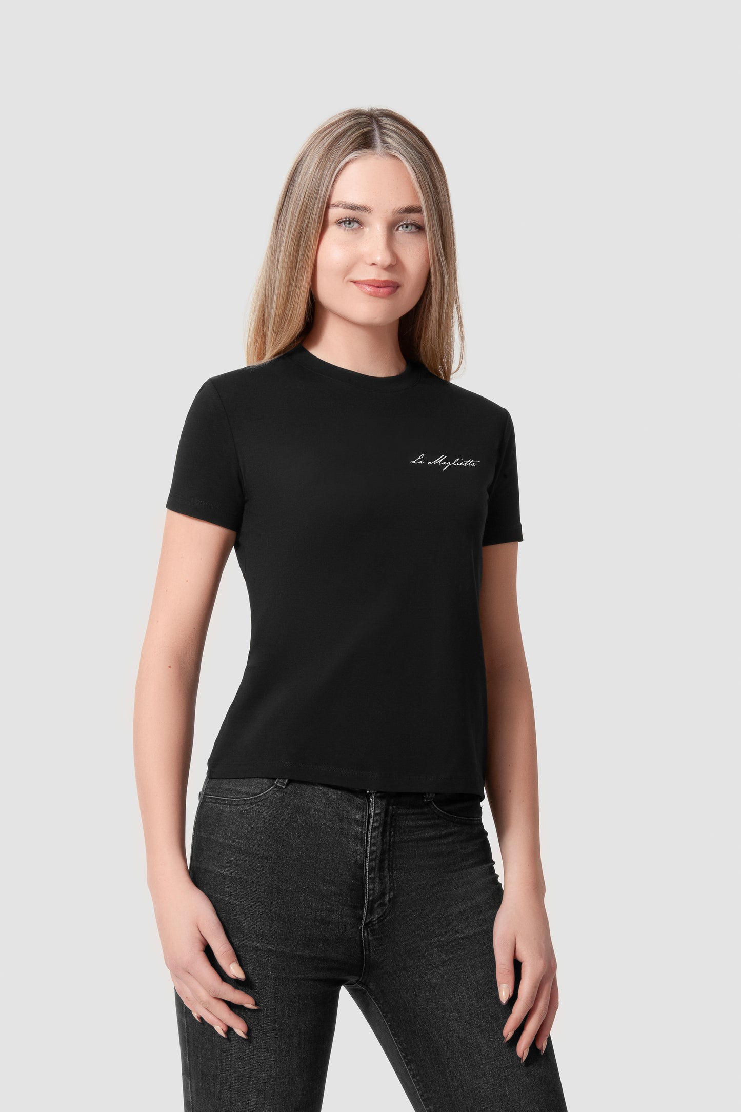 T-Shirt black ladies logo small