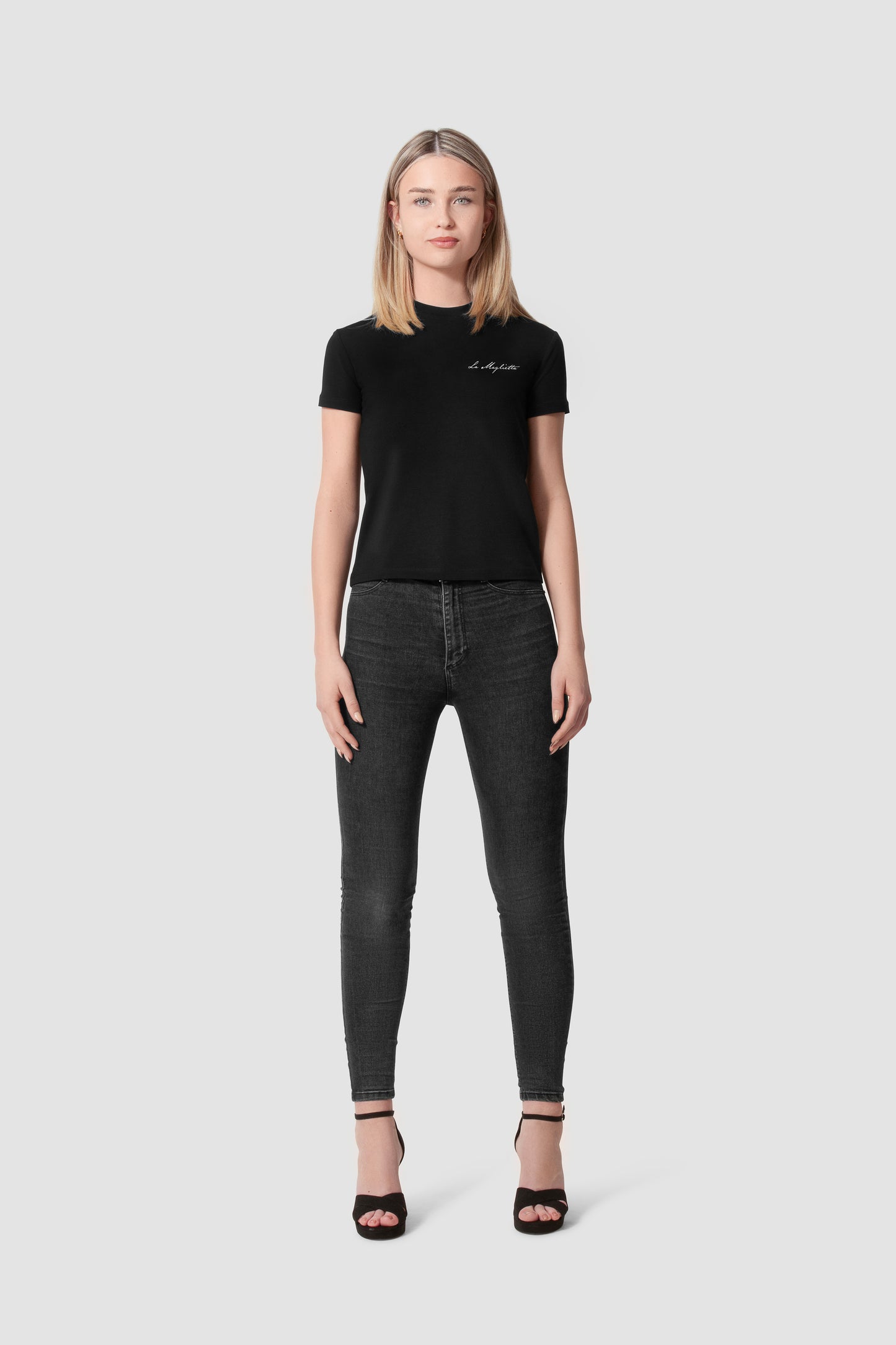 T-Shirt black ladies logo small