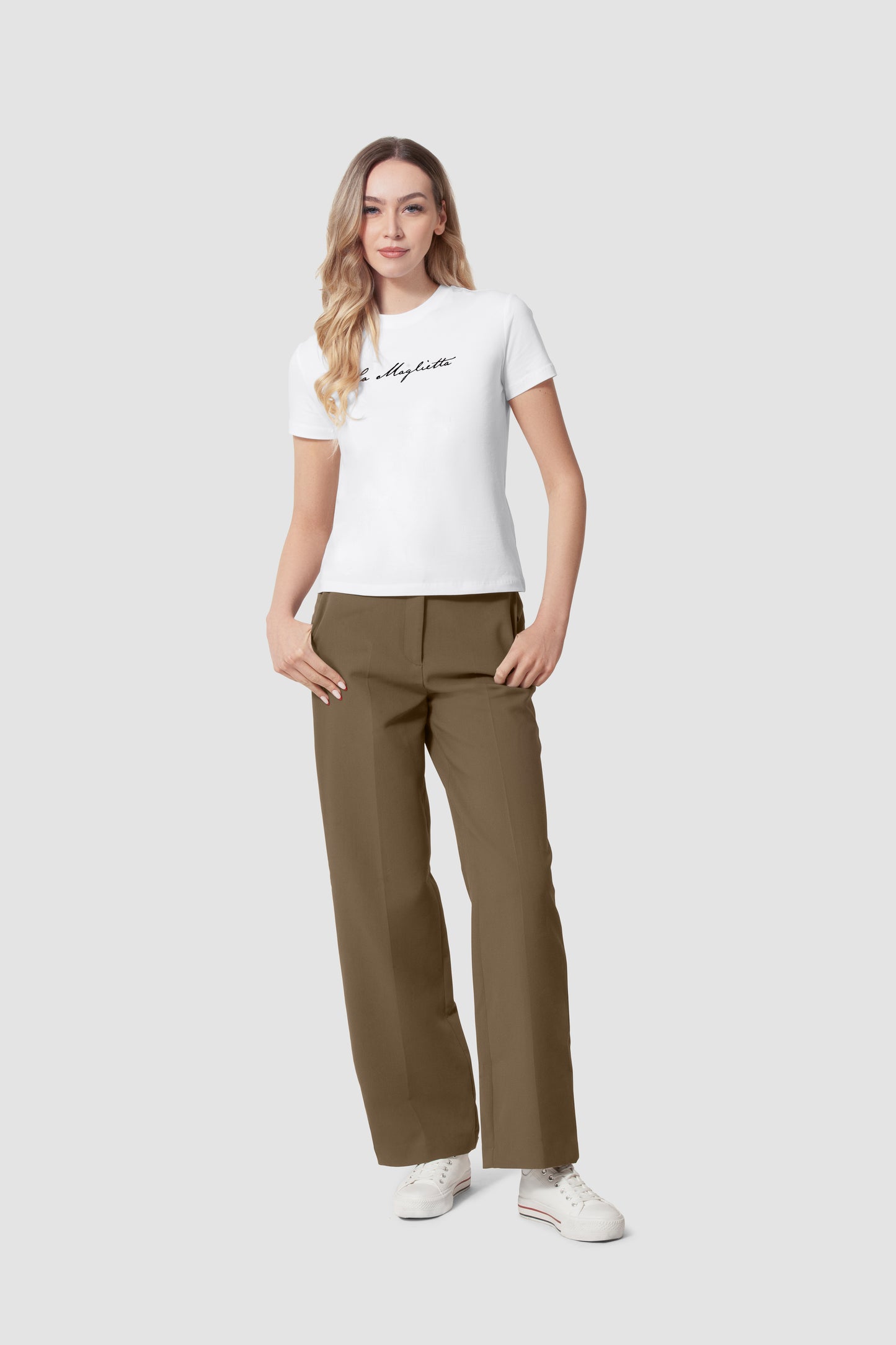 T-shirt white ladies logo large