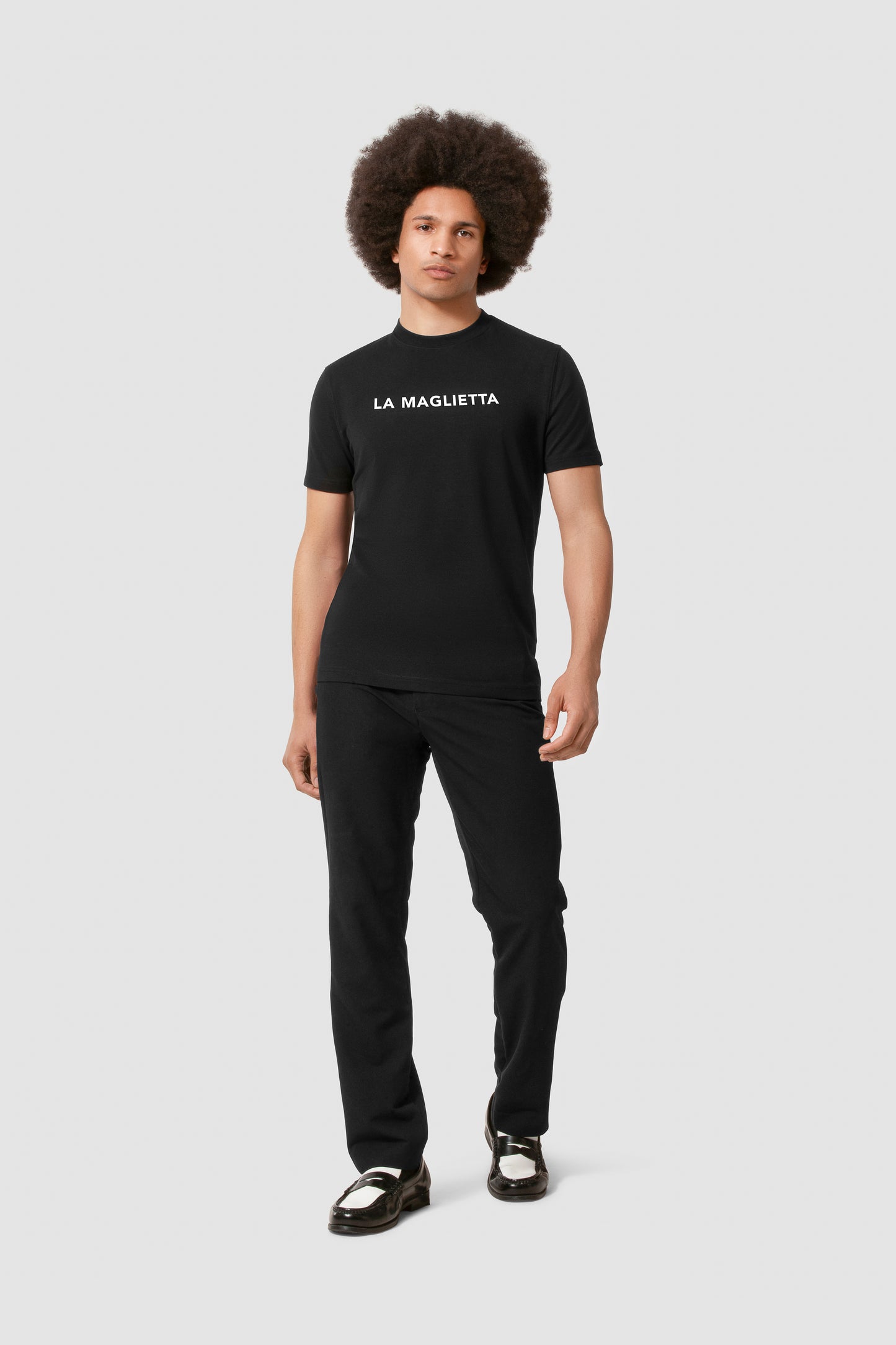 T-shirt black men's logo large SLIM FIT