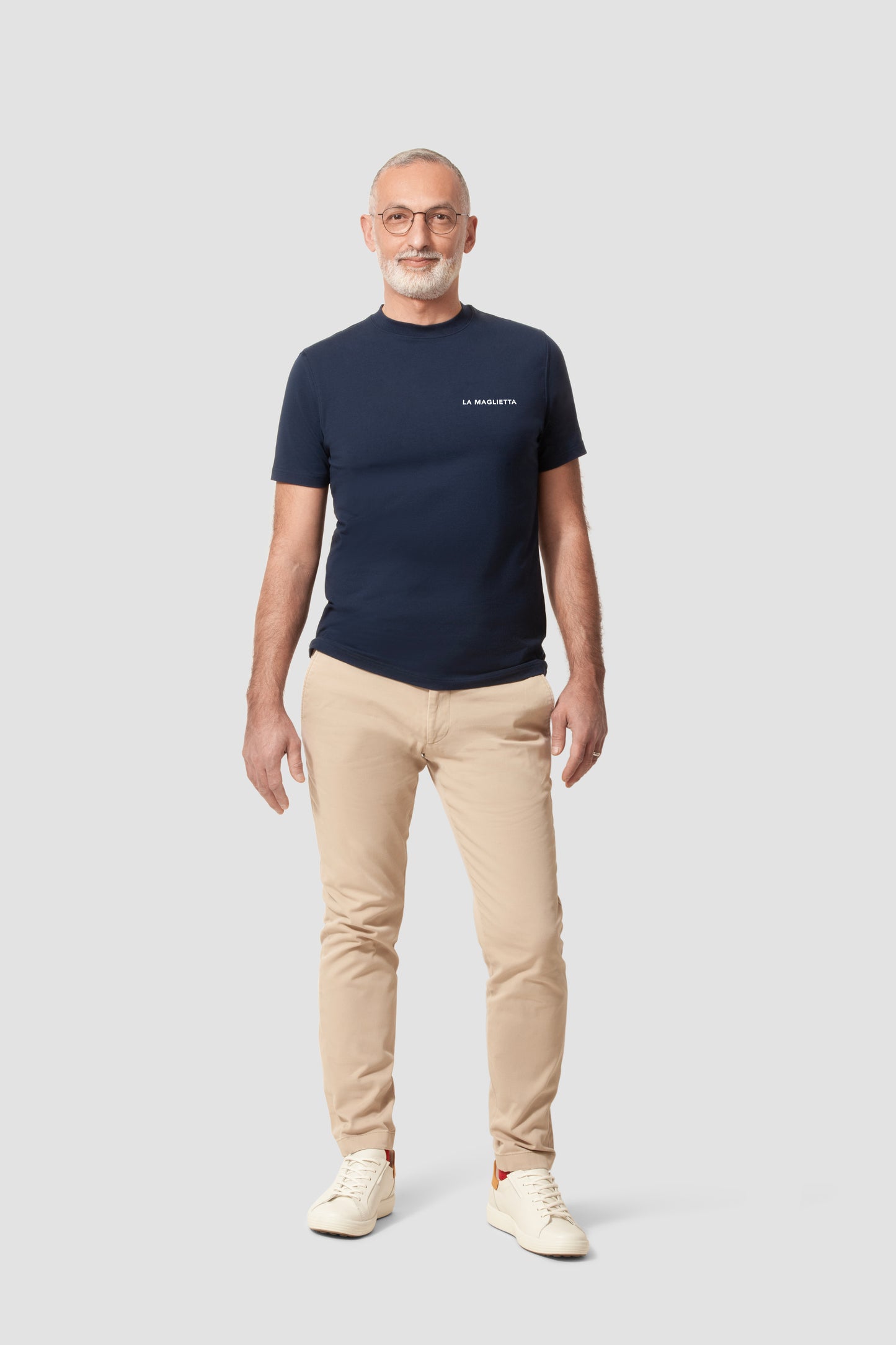 T-shirt blue men's logo small SLIM FIT