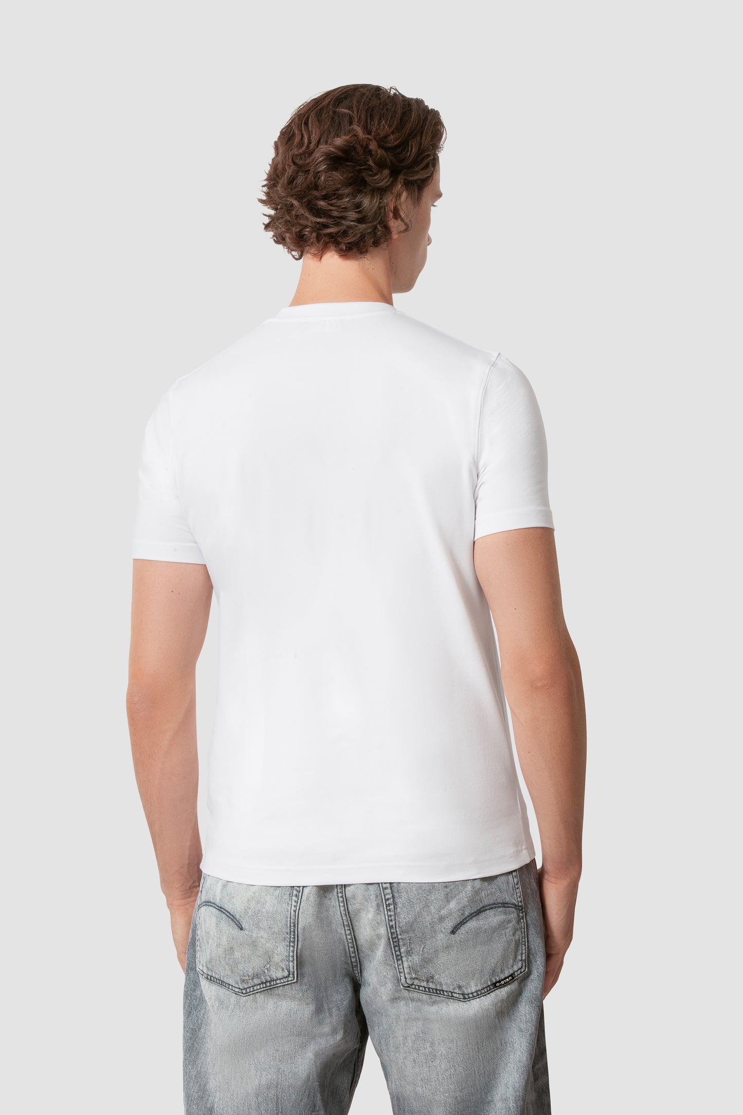 T-shirt white men's logo large SLIM FIT