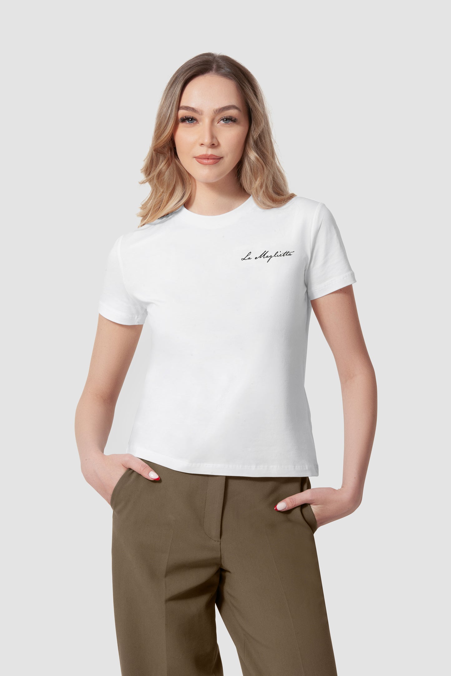 T-shirt white ladies logo small
