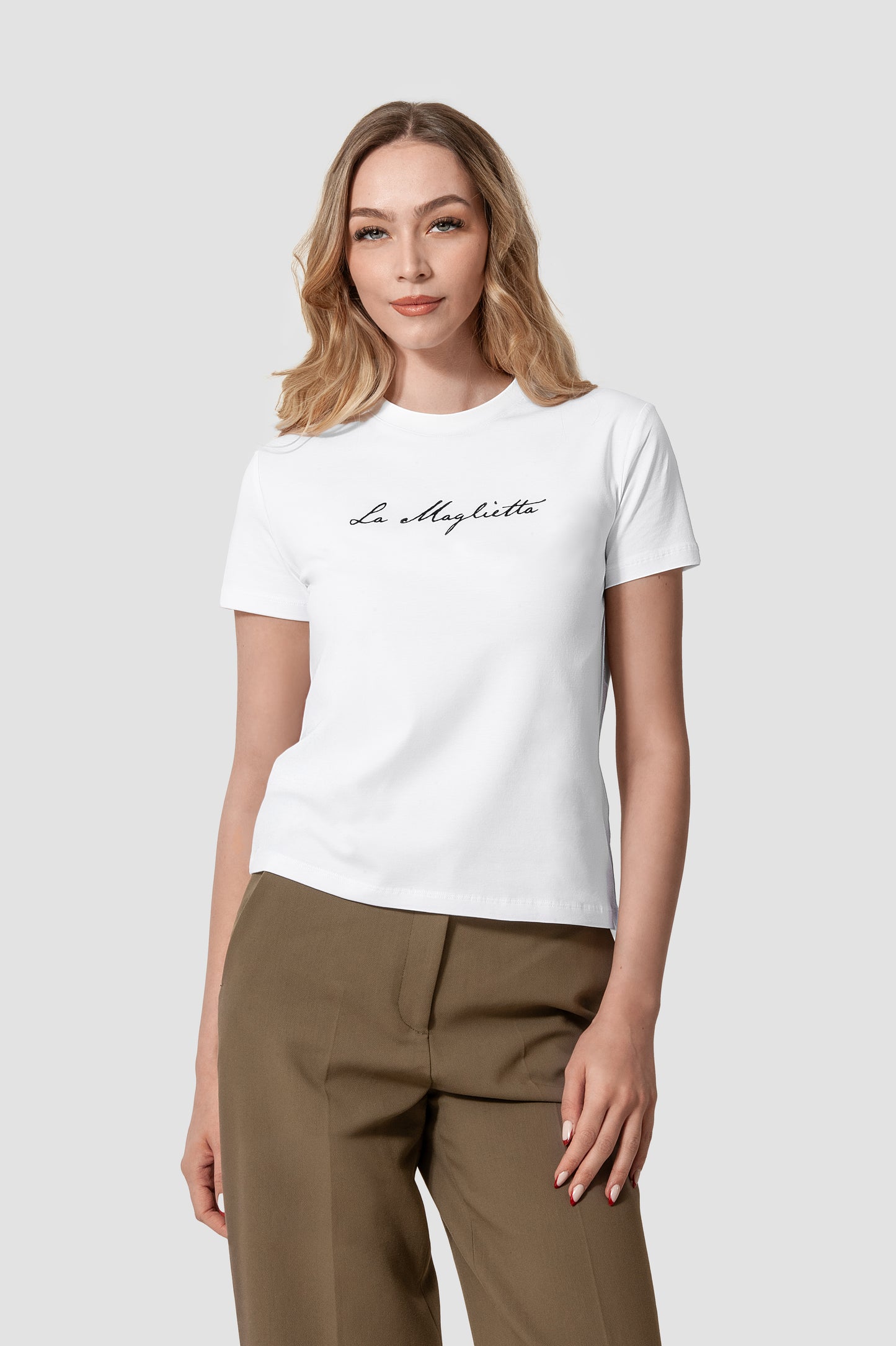 T-shirt white ladies logo large