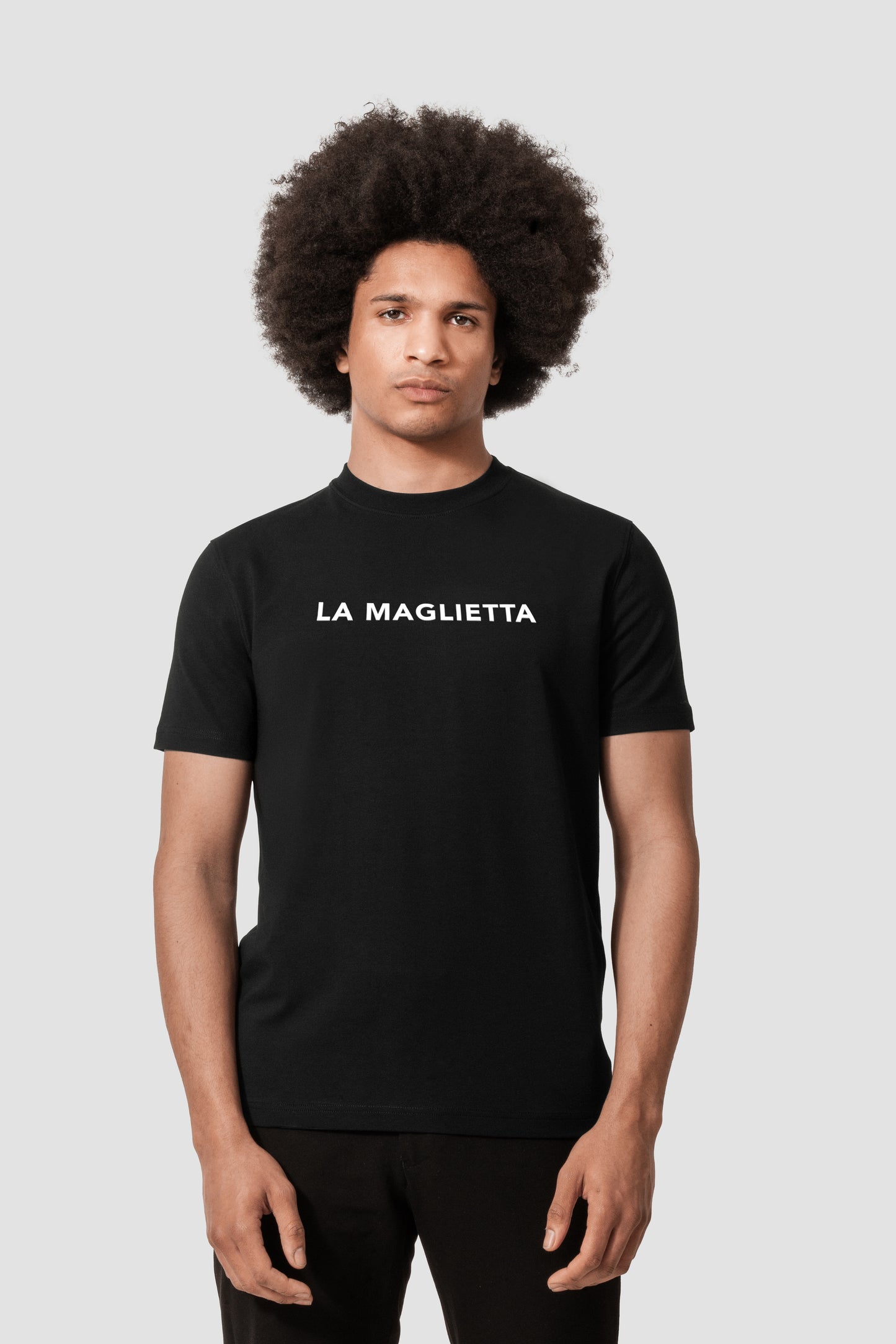 T-shirt black men's logo large SLIM FIT
