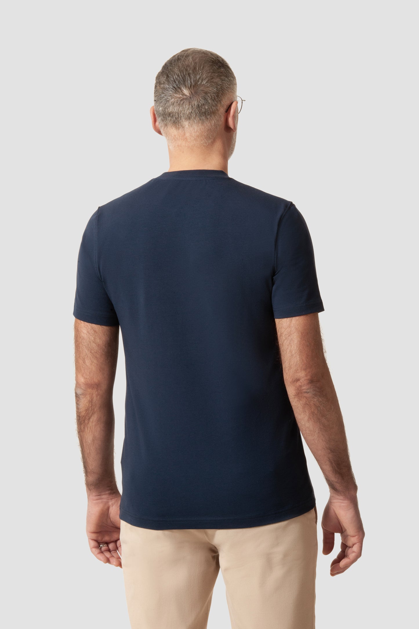T-shirt blue men's logo small SLIM FIT
