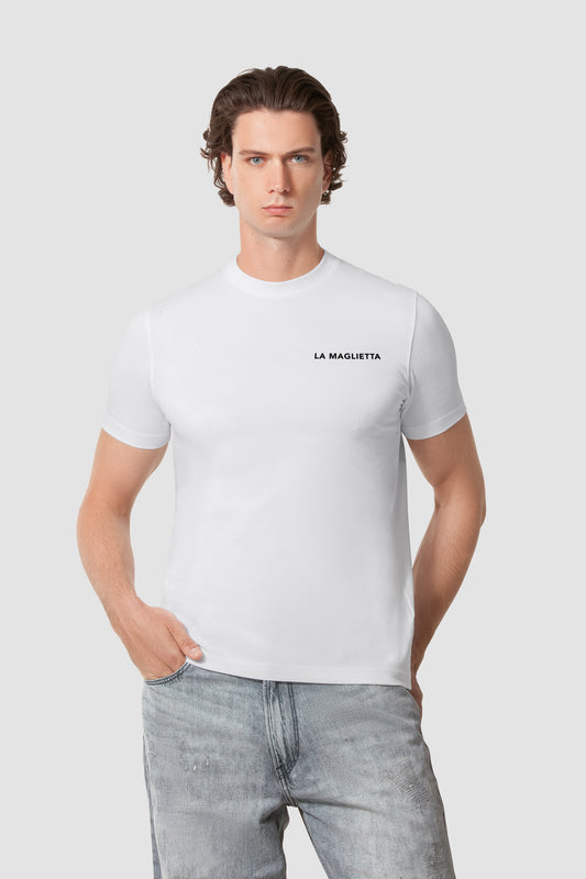 T-Shirt weiss Herren Logo klein SLIM FIT